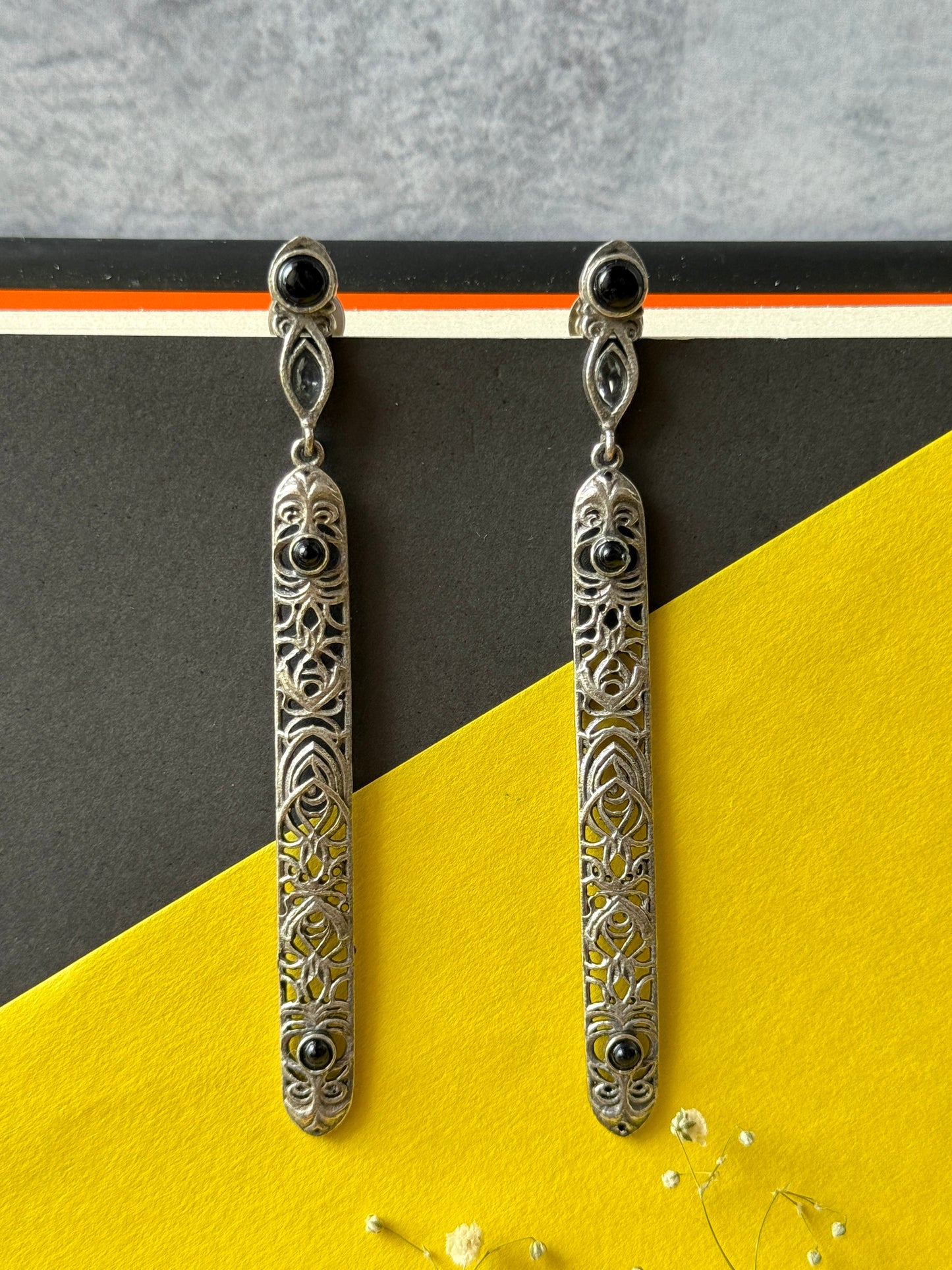 Silver Lookalike Long Hanging Earrings