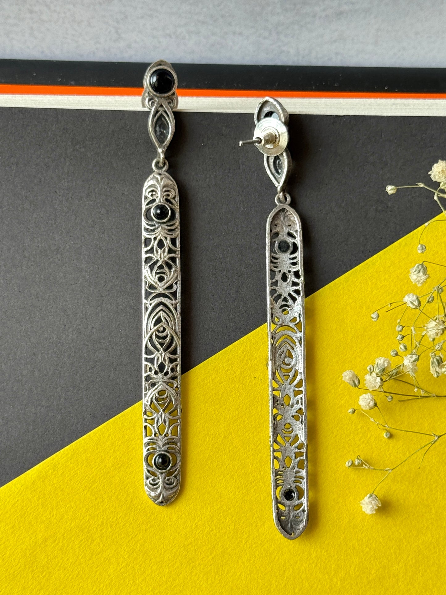 Silver Lookalike Long Hanging Earrings