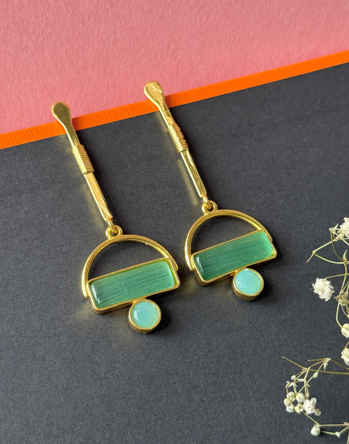 Golden Statement Long Earrings for Women