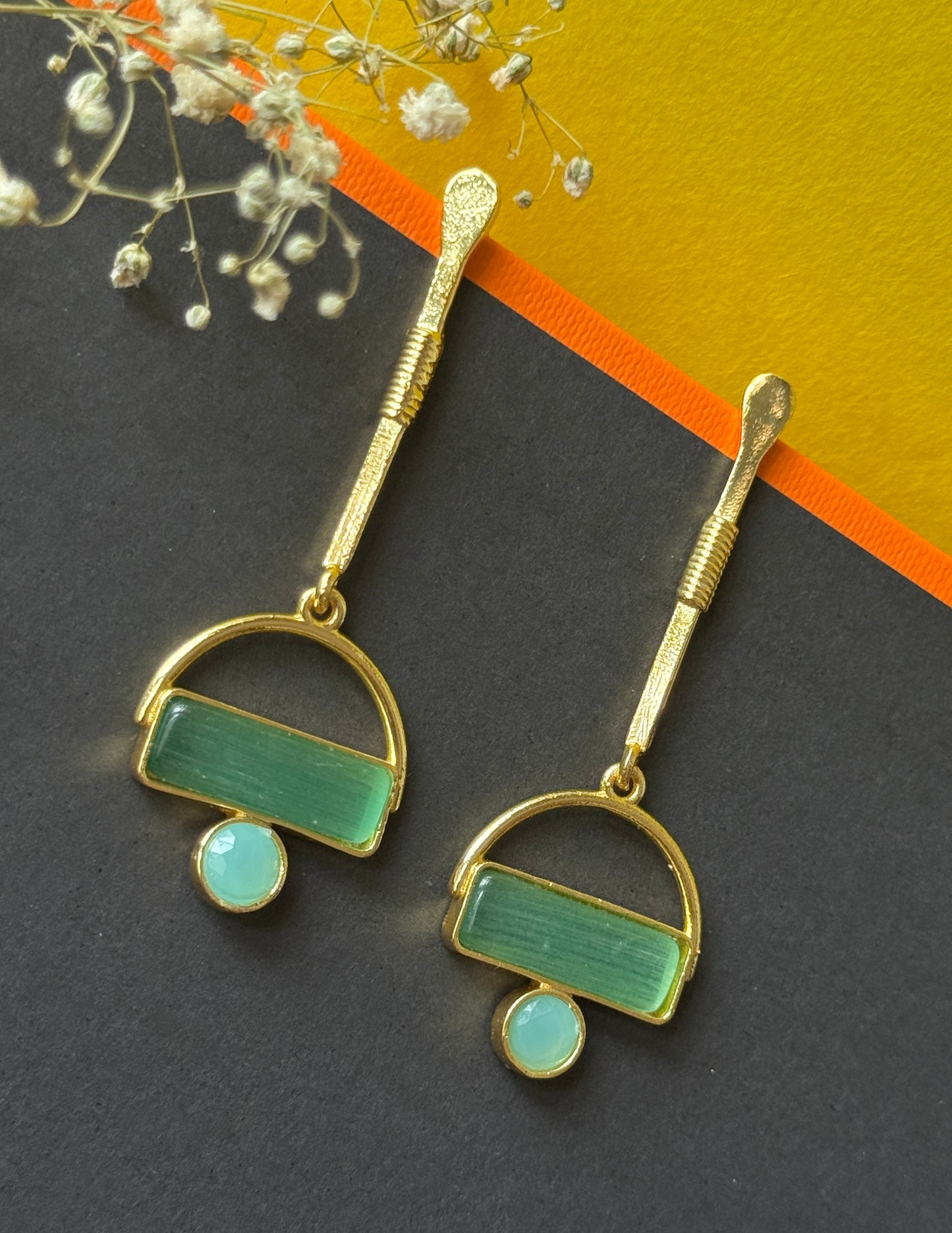 Golden Statement Long Earrings for Women