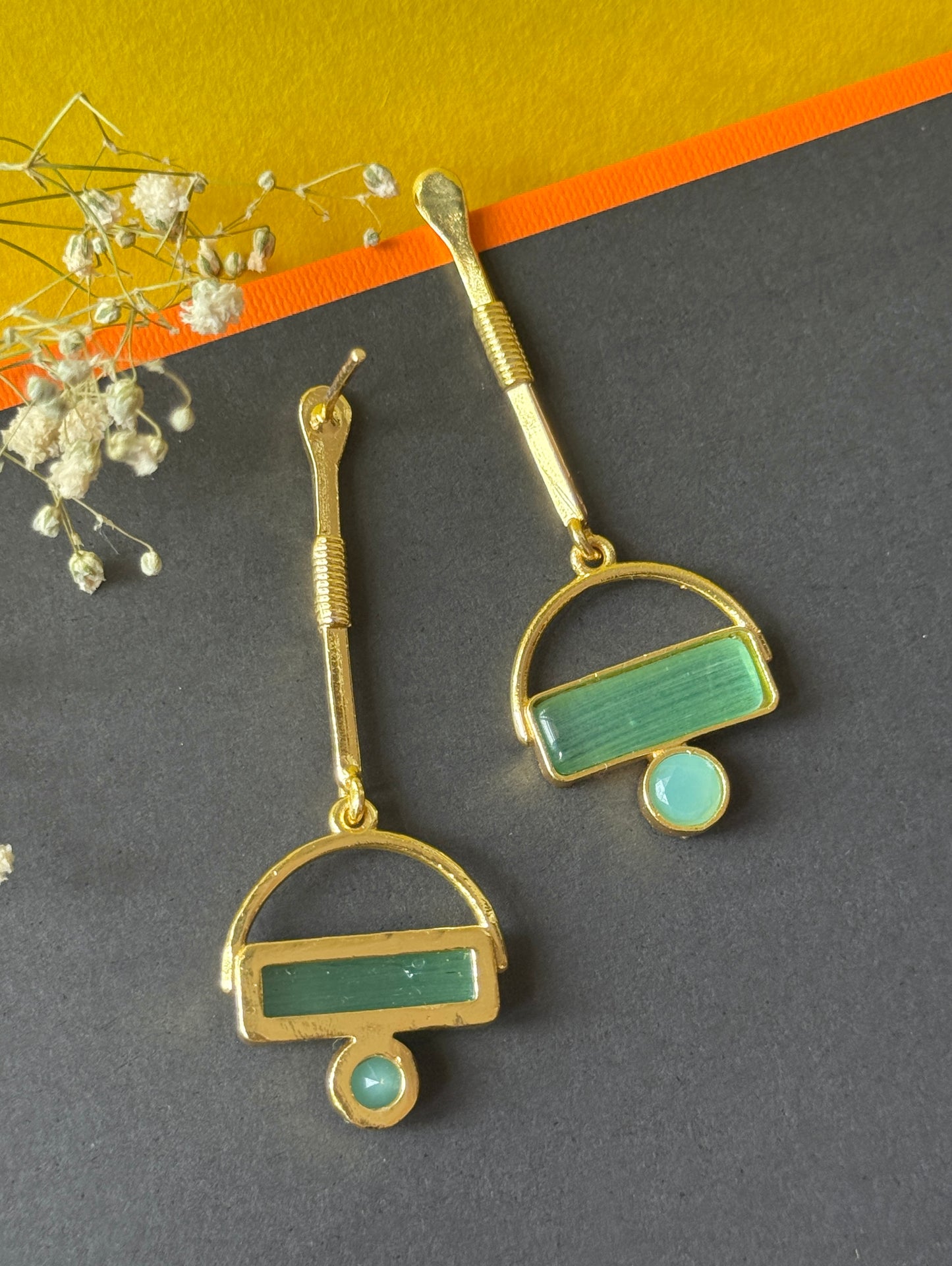 Golden Statement Long Earrings for Women
