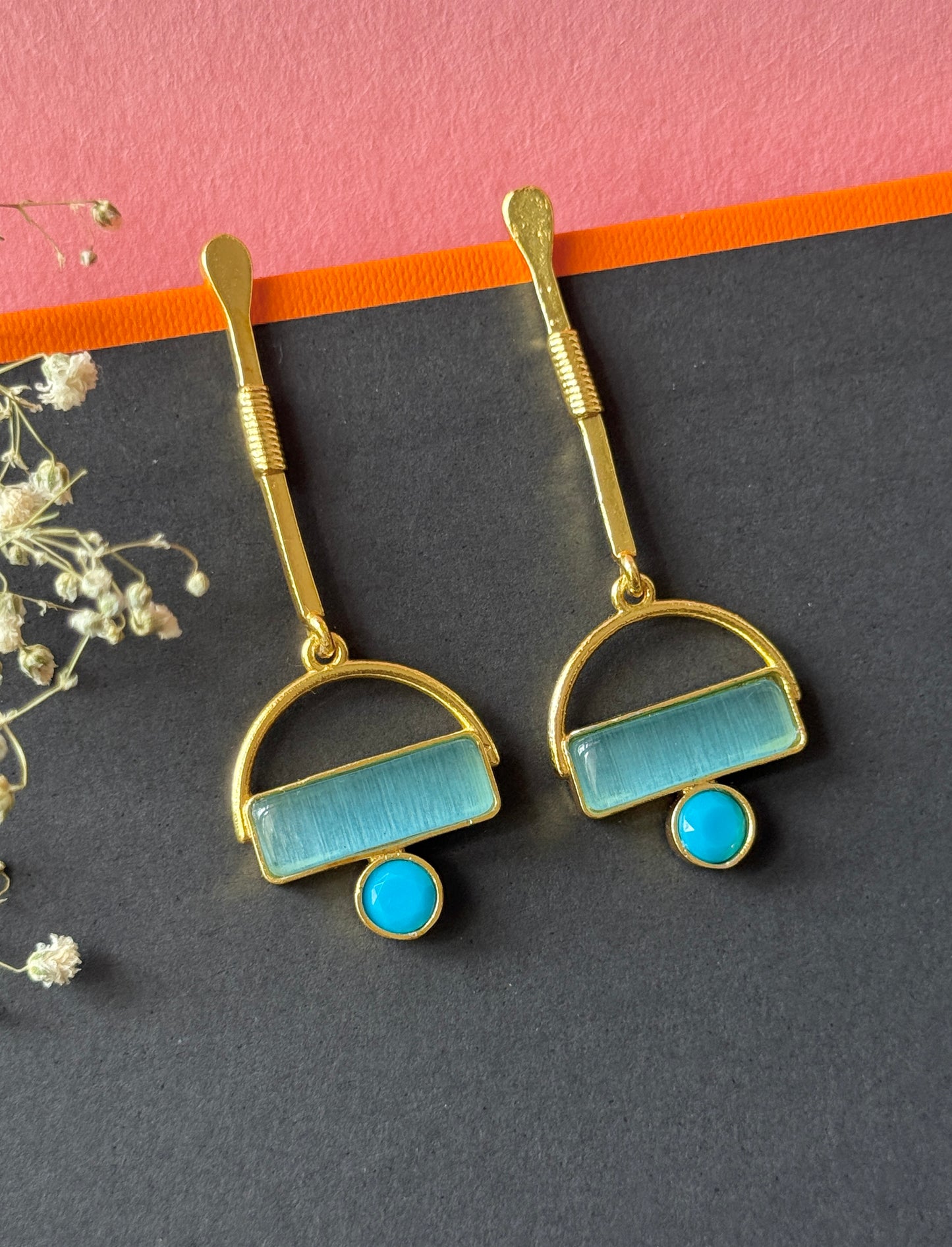 Golden Statement Long Earrings for Women