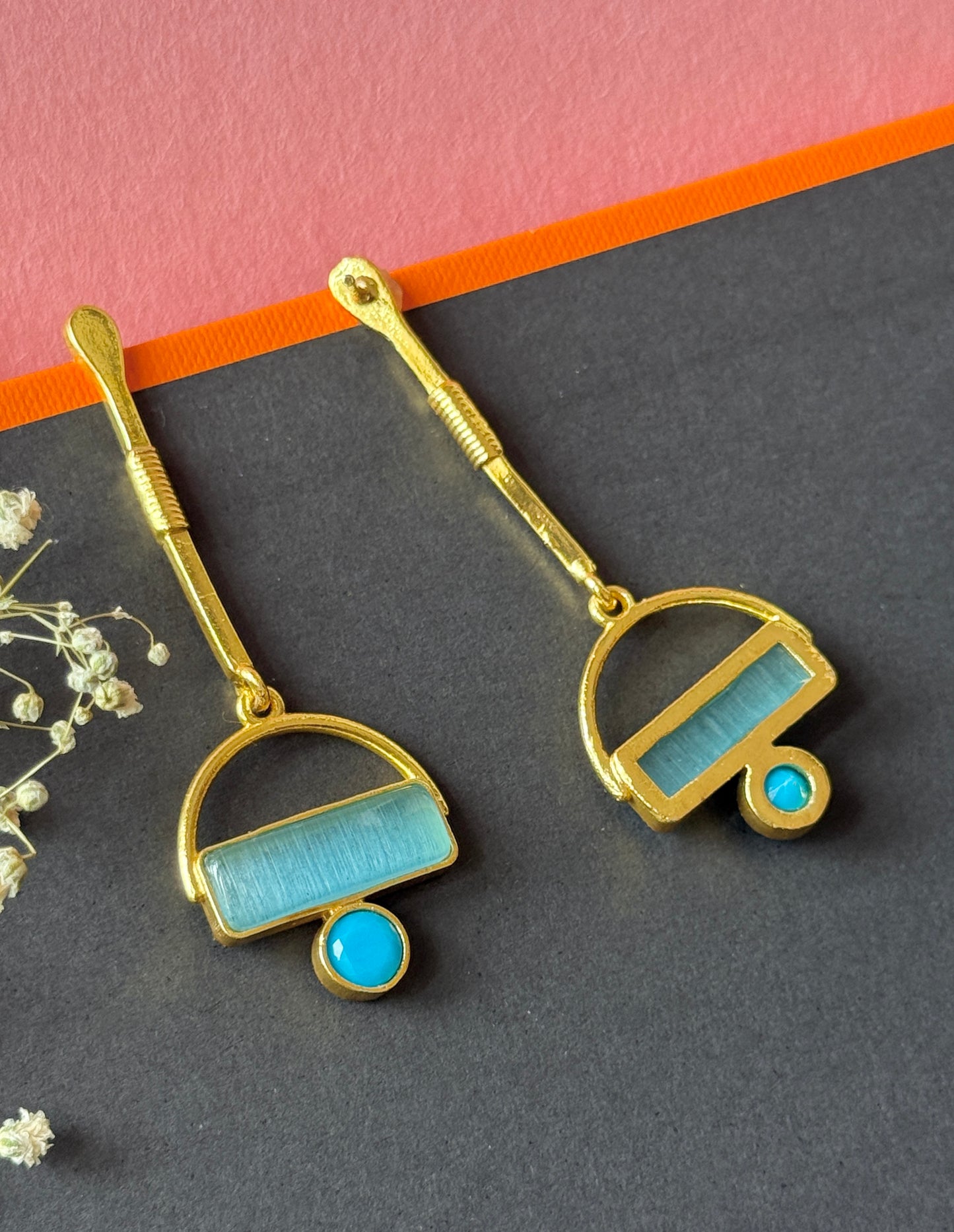 Golden Statement Long Earrings for Women