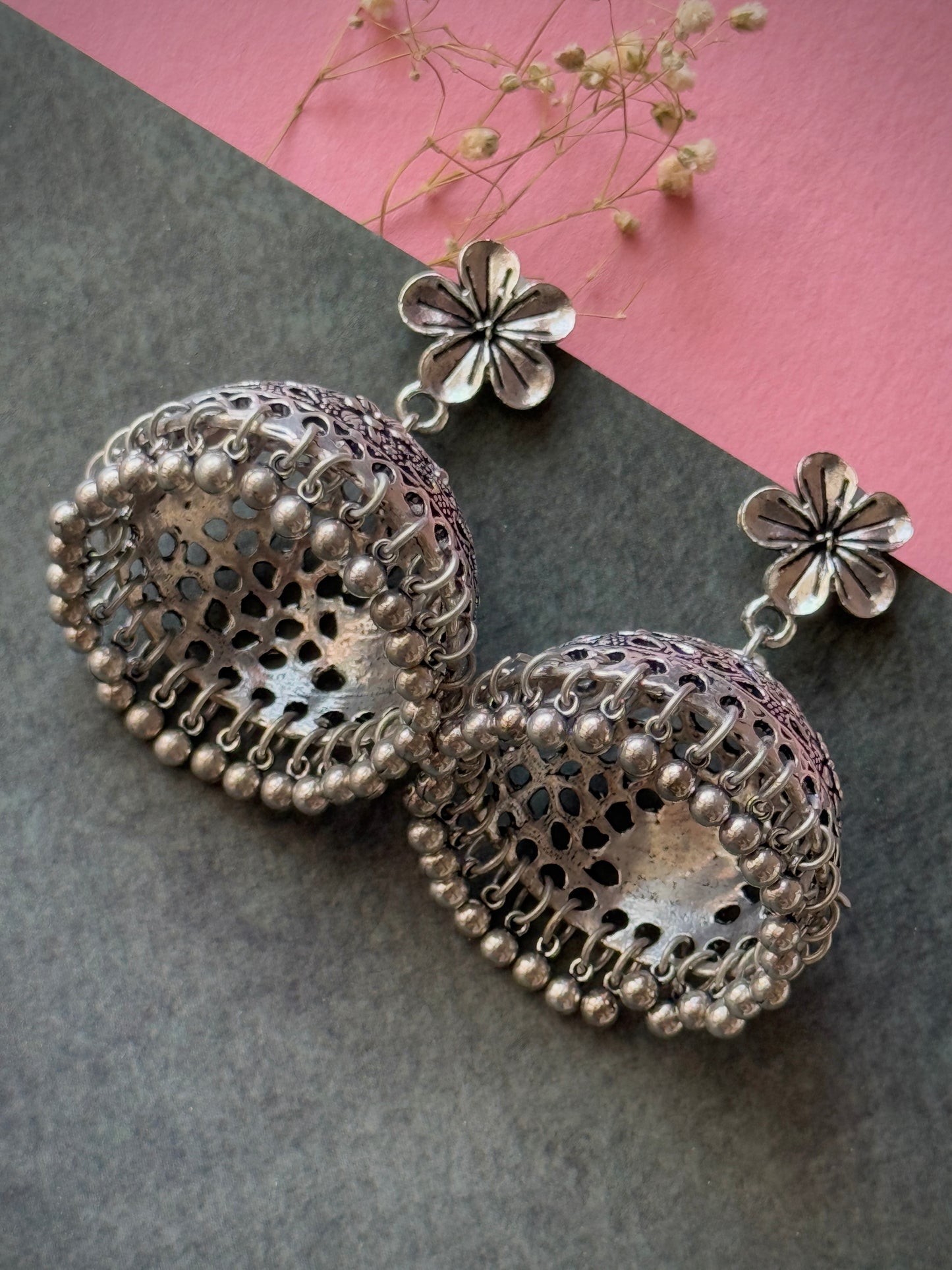 Leaf Stud Embedded Jhumki for Women