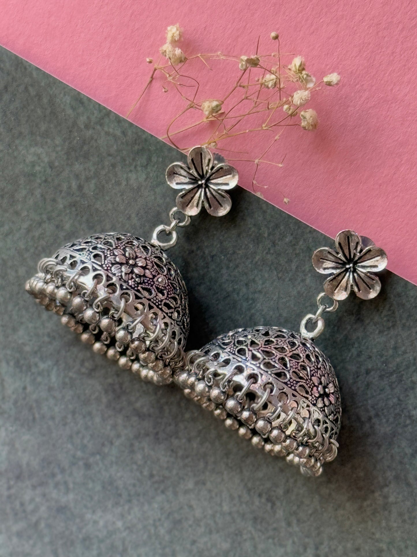 Leaf Stud Embedded Jhumki for Women