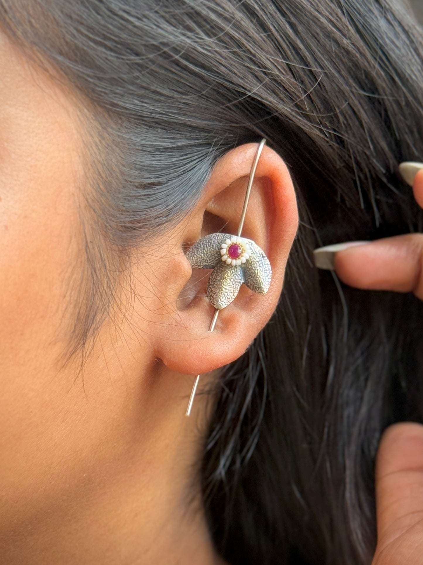 In-Ear Flower Ear Cuff for Women