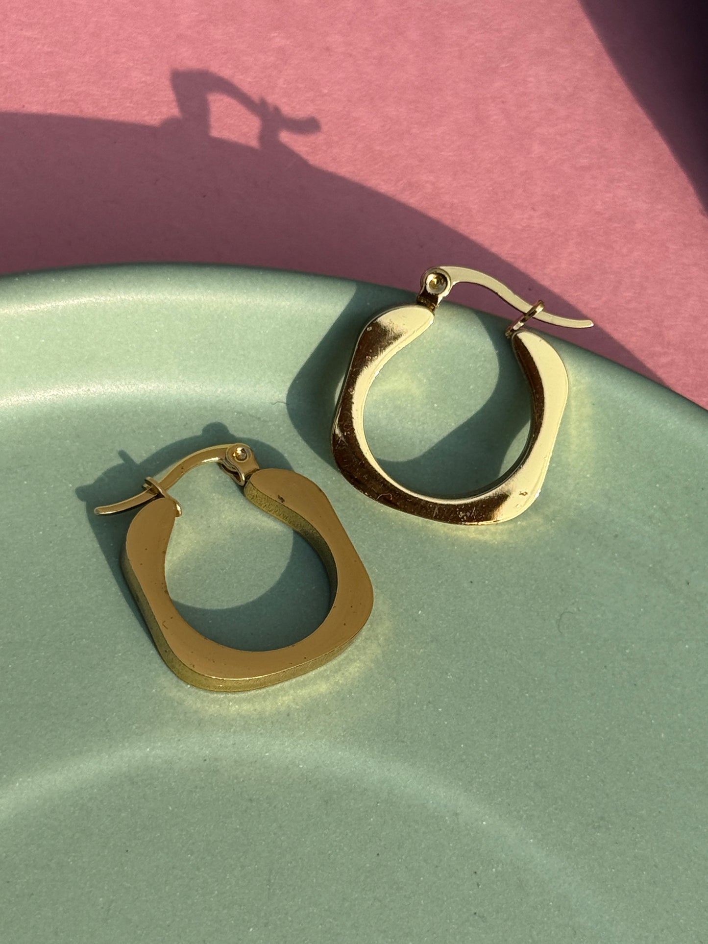 Aura Hoops – Anti-Tarnish Golden Earrings