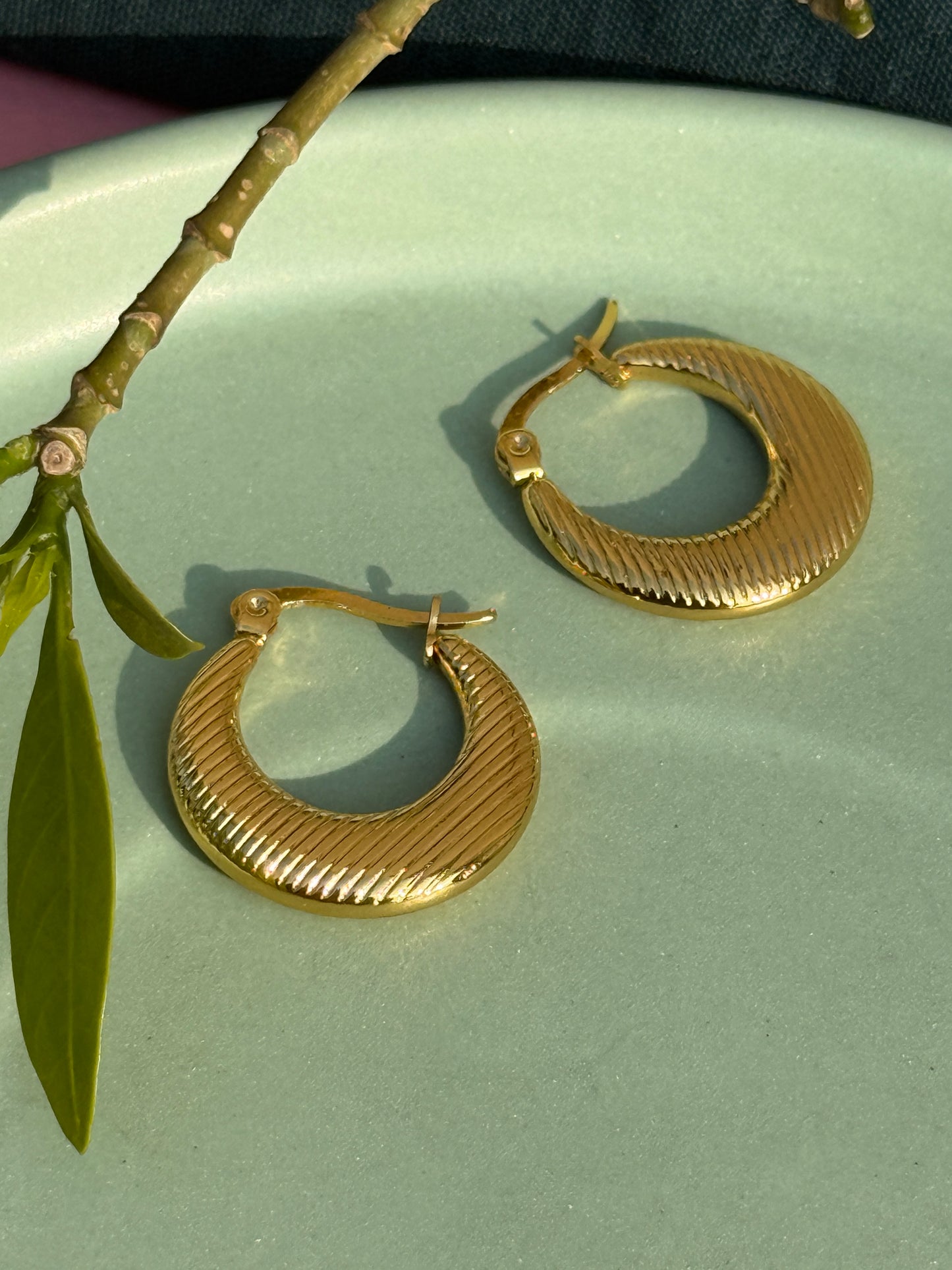 Self-Engraved Anti-Tarnish Hoop Earrings