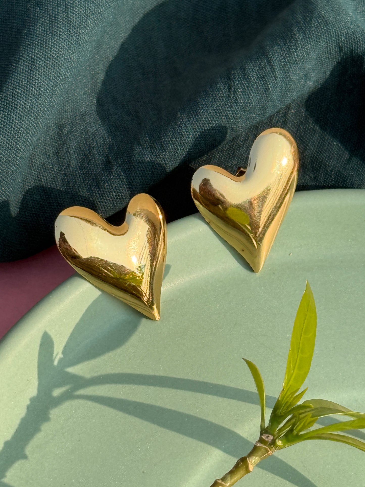 Heart Gold Anti-Tarnish Earrings