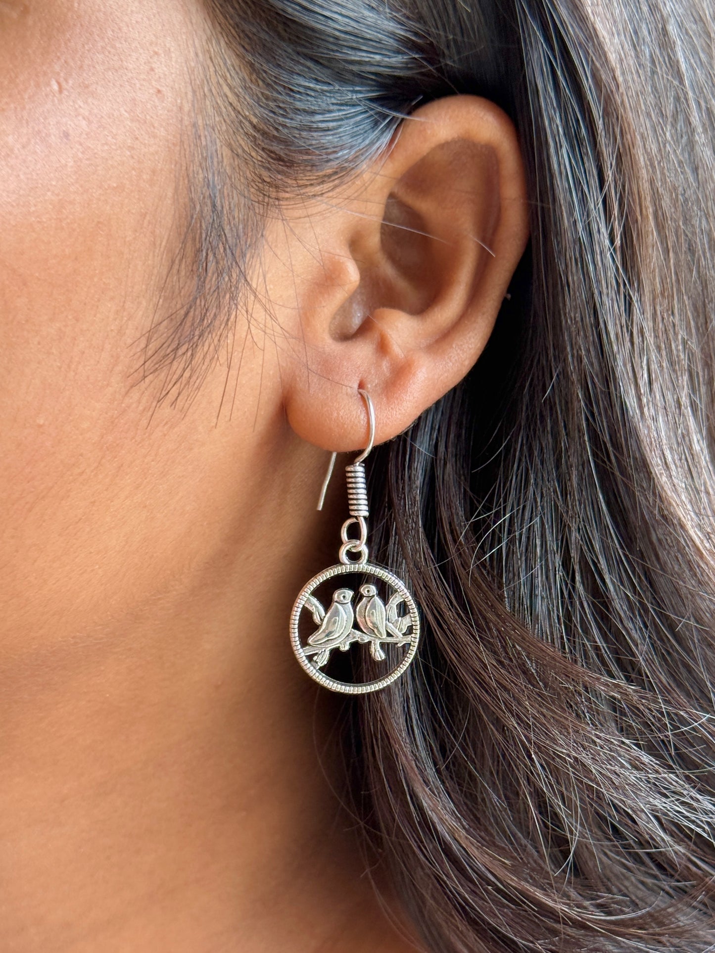 Parrot Couple Silver Replica Hook Earrings – Anti Tarnish