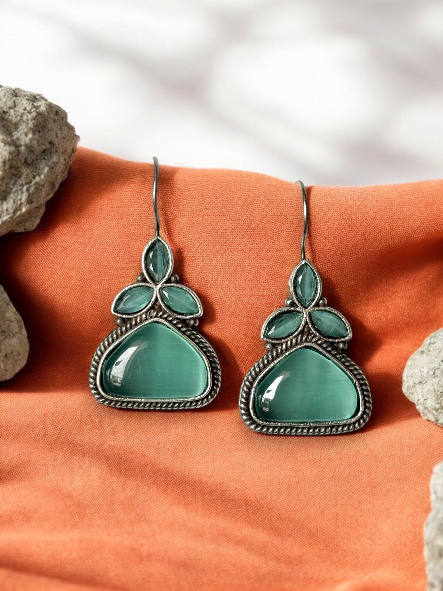 Monalisa 4 Stone Hanging Earrings