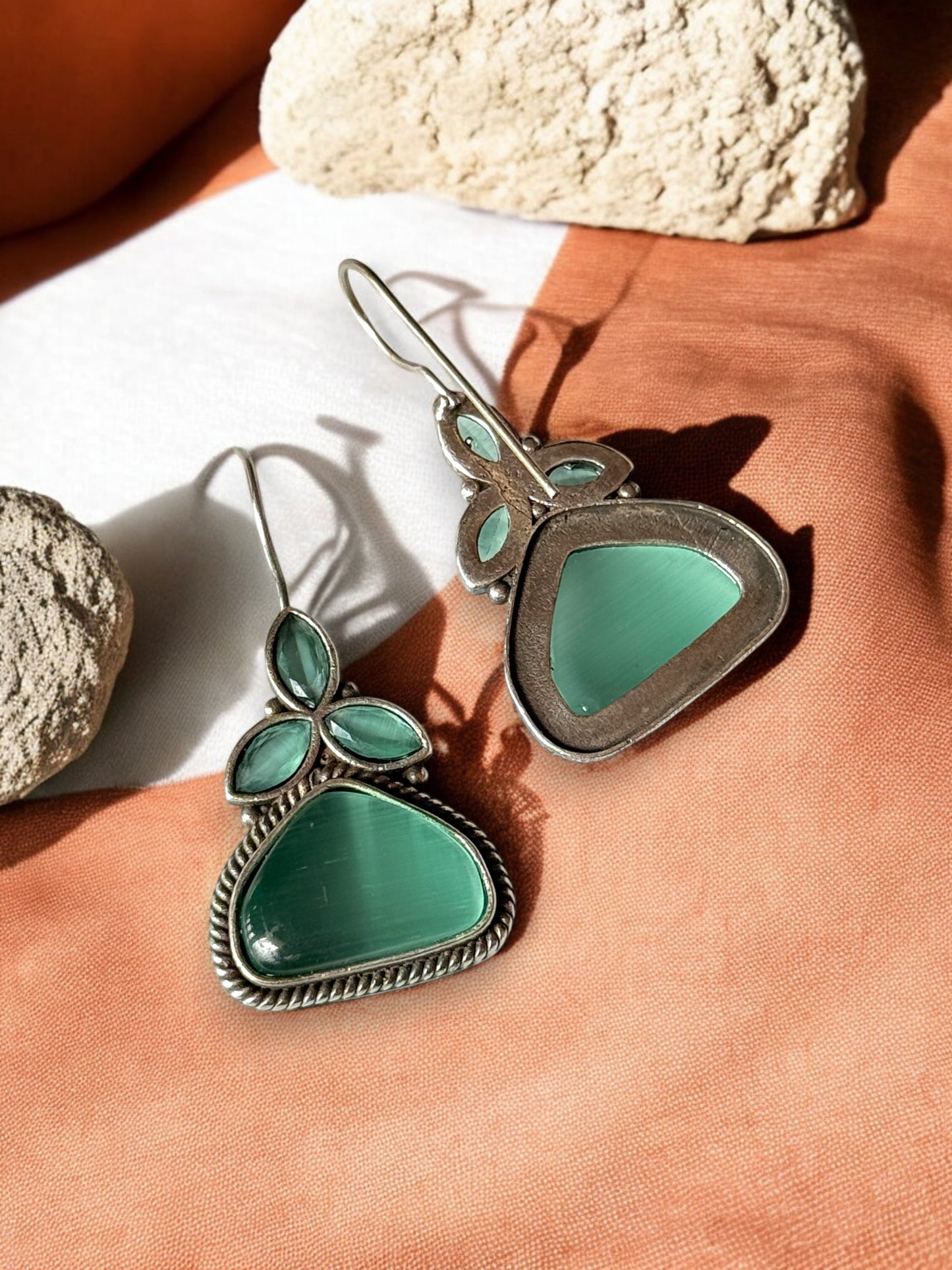 Monalisa 4 Stone Hanging Earrings