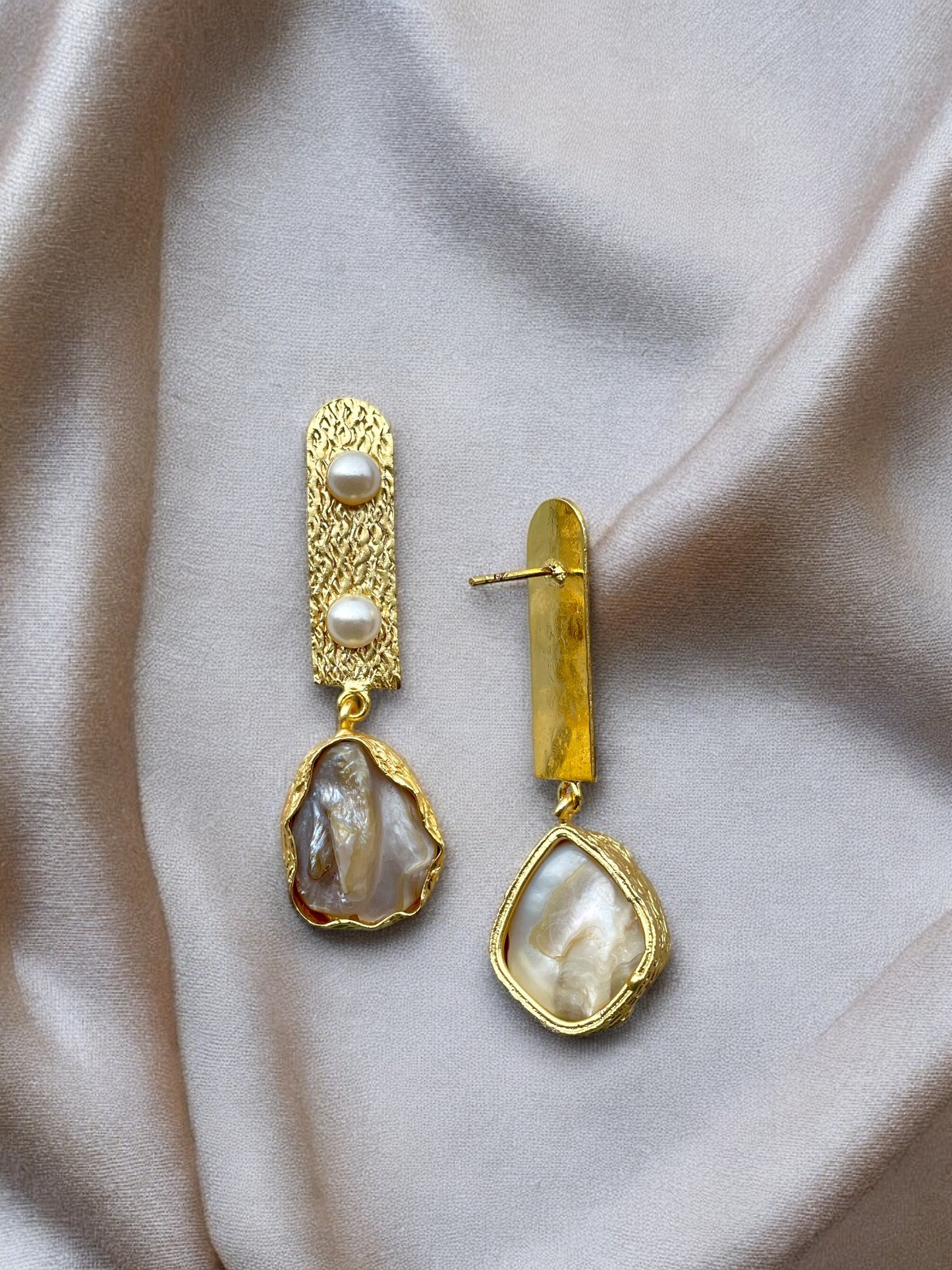 Gold Plated Real Pearl Earring