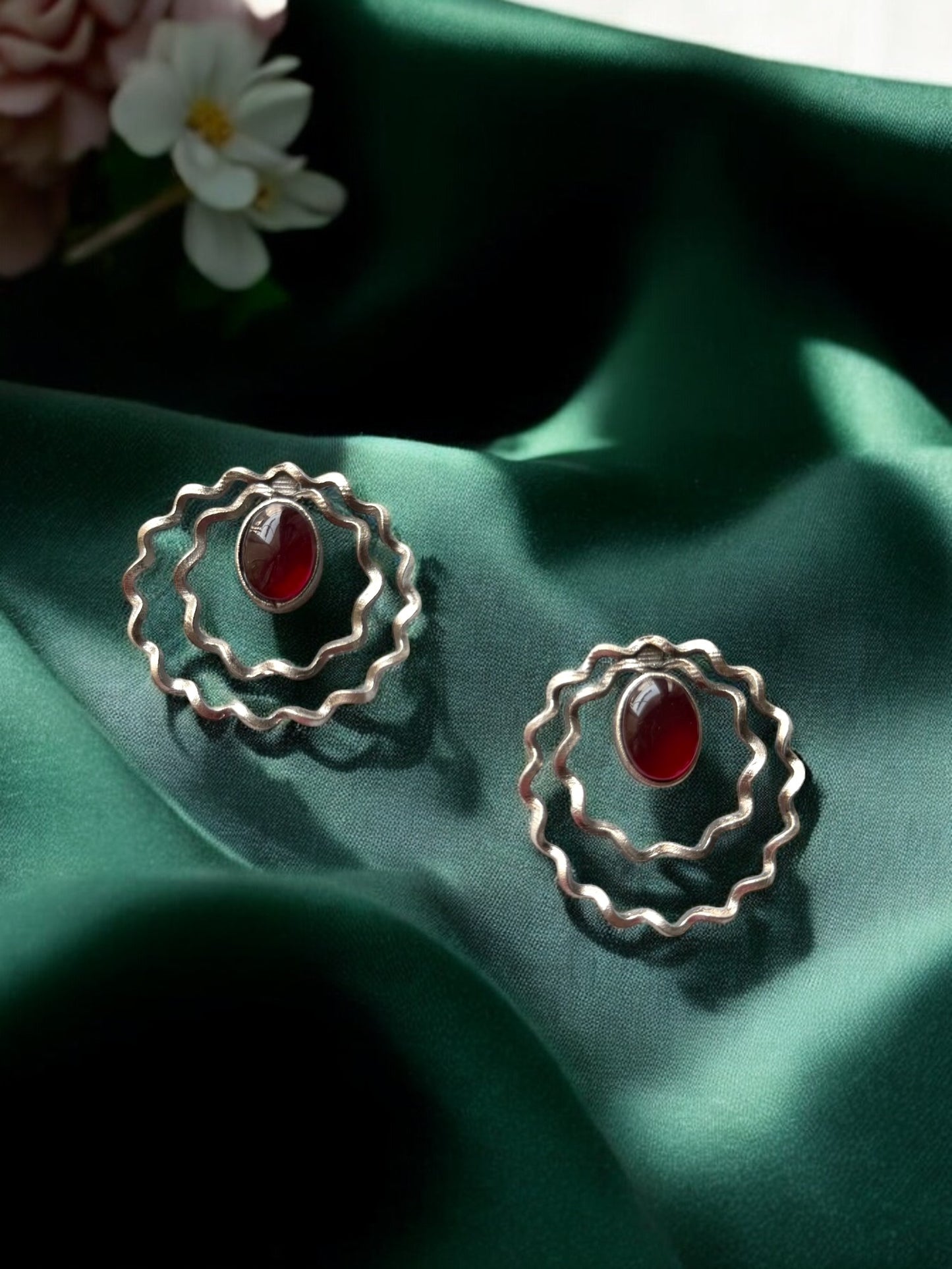 Silver Contemporary Drop Earrings