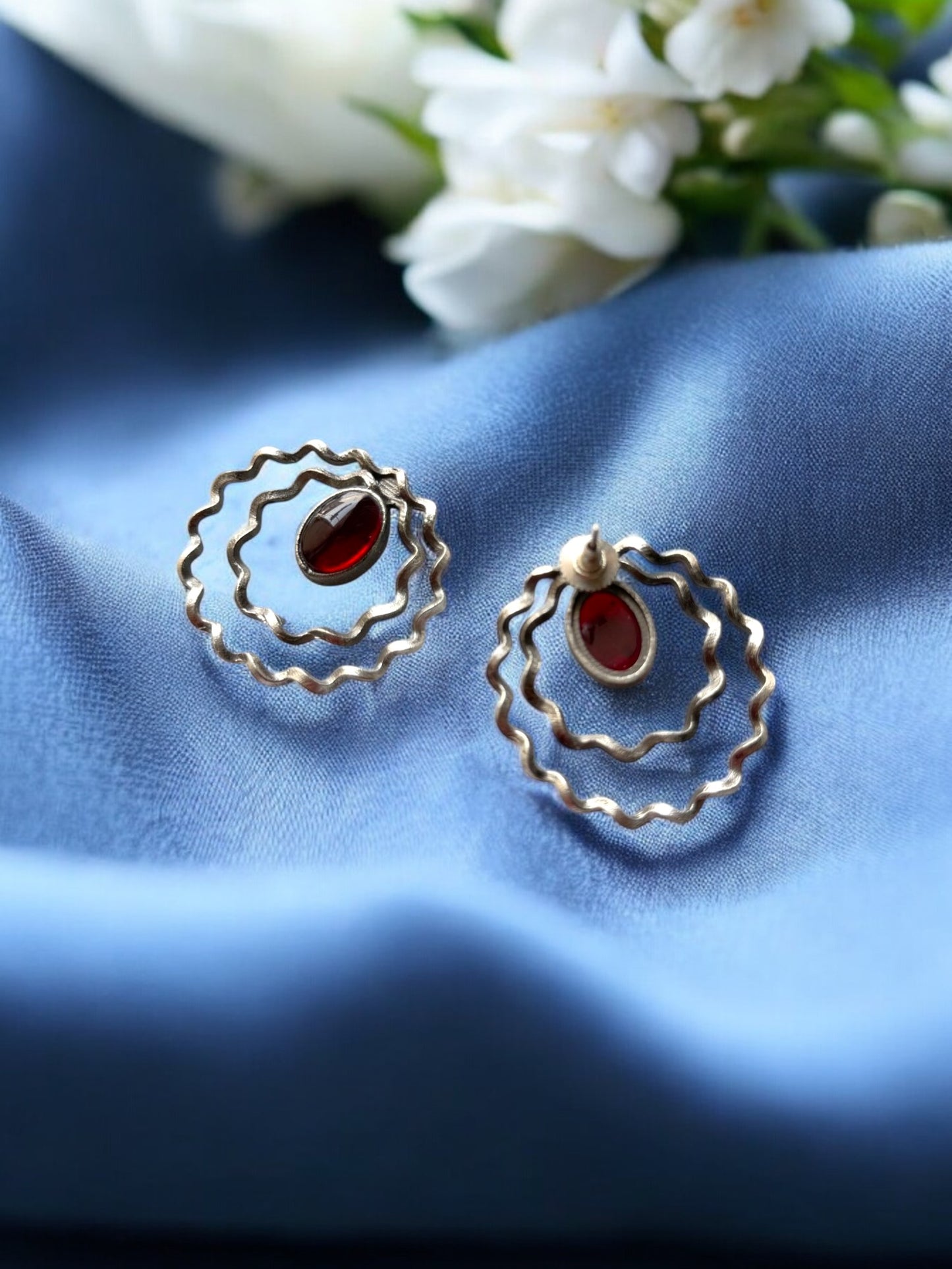 Silver Contemporary Drop Earrings