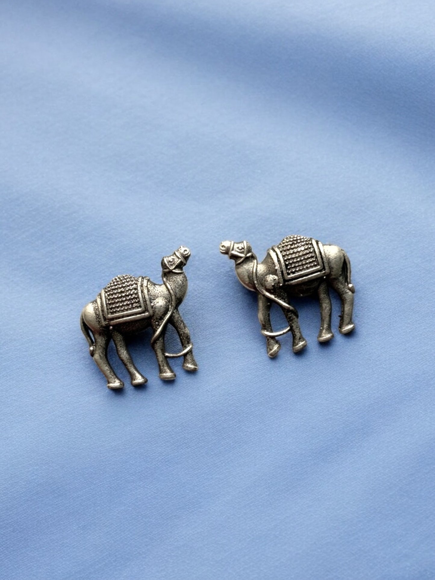 German Silver Camel Stud Earrings