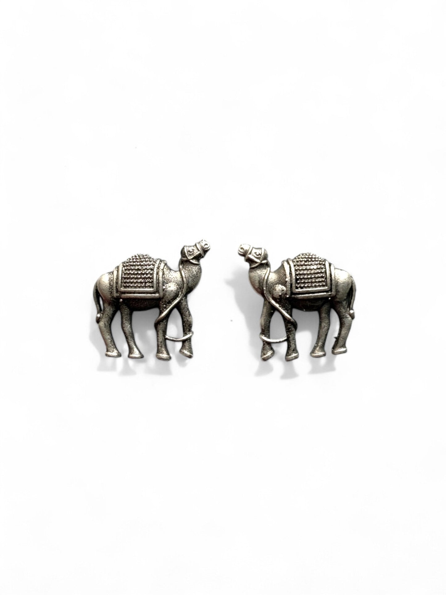 German Silver Camel Stud Earrings