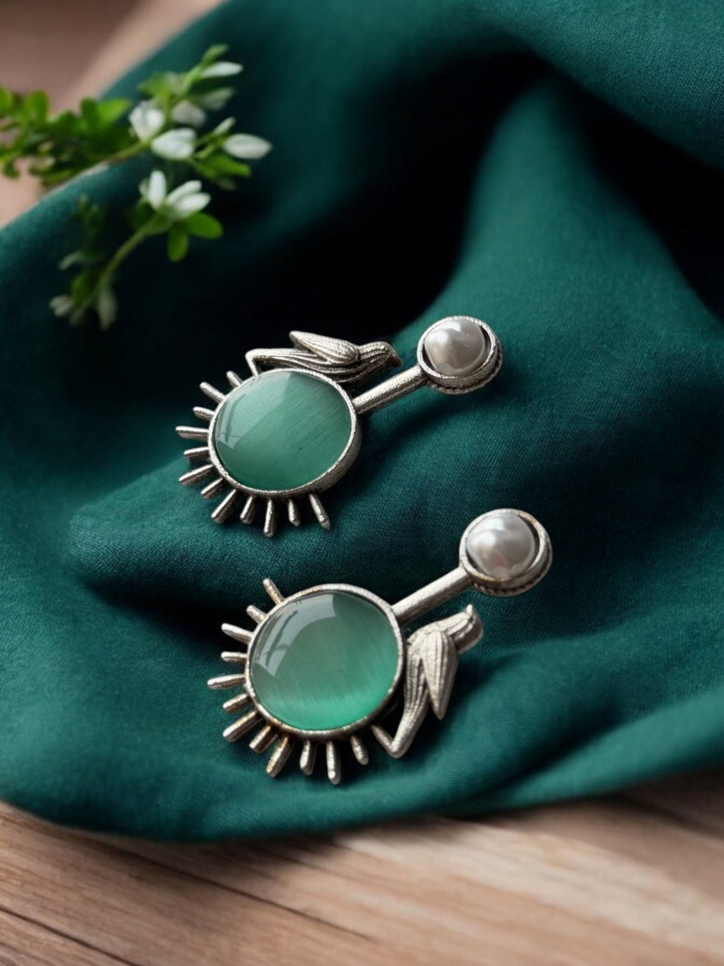 German Silver Bird Earrings
