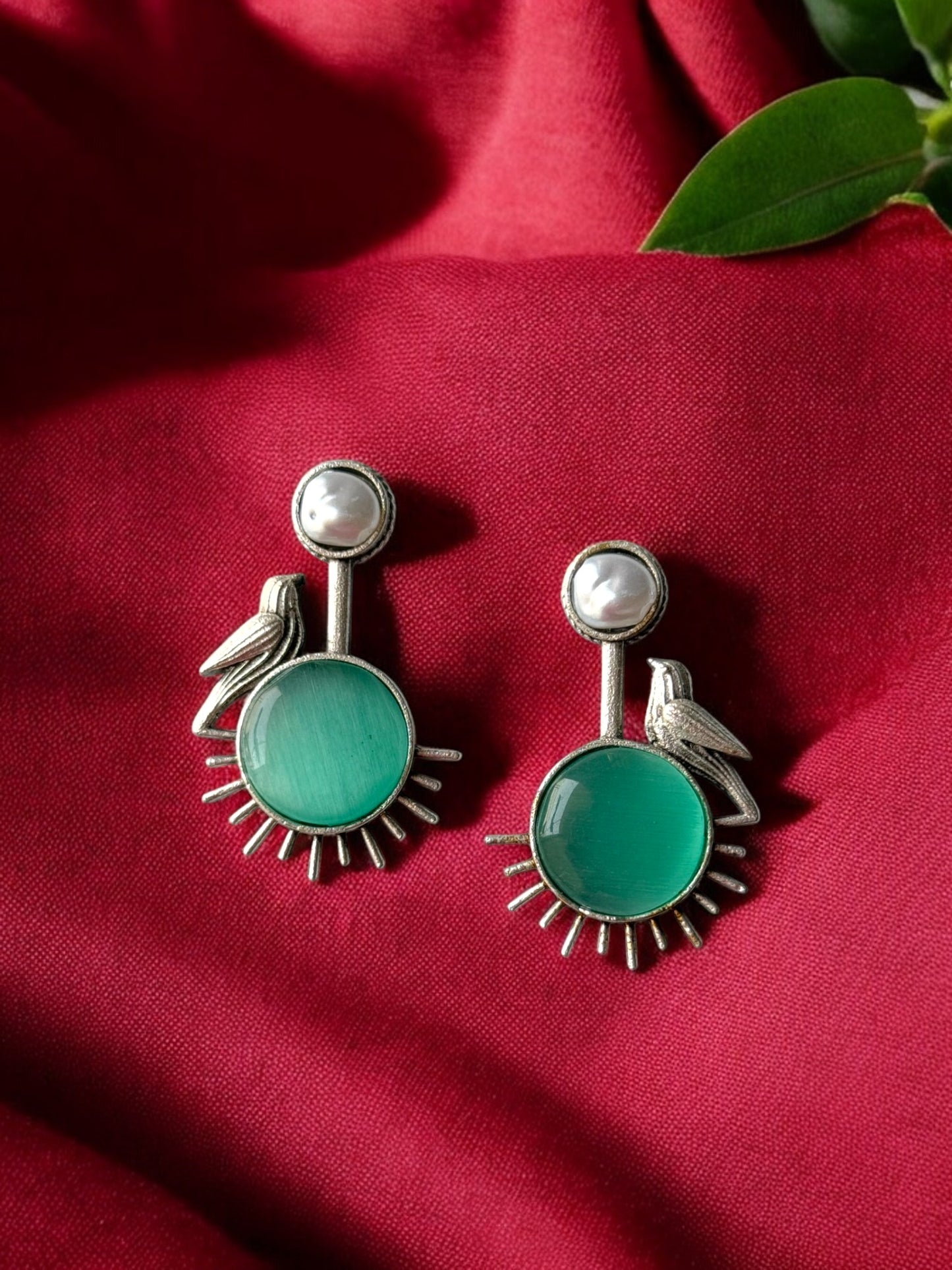 German Silver Bird Earrings
