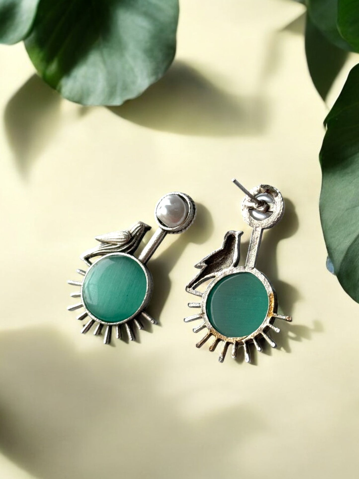 German Silver Bird Earrings