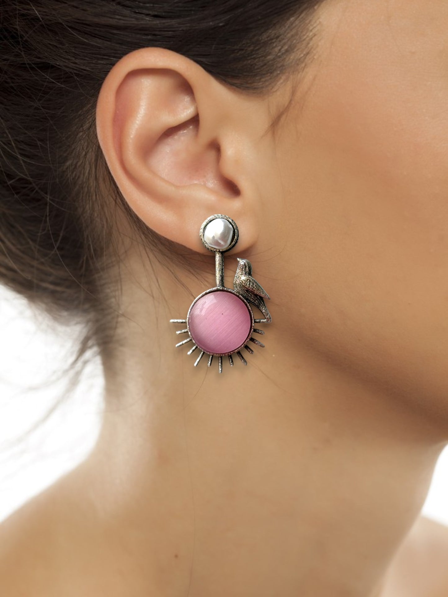 German Silver Bird Earrings