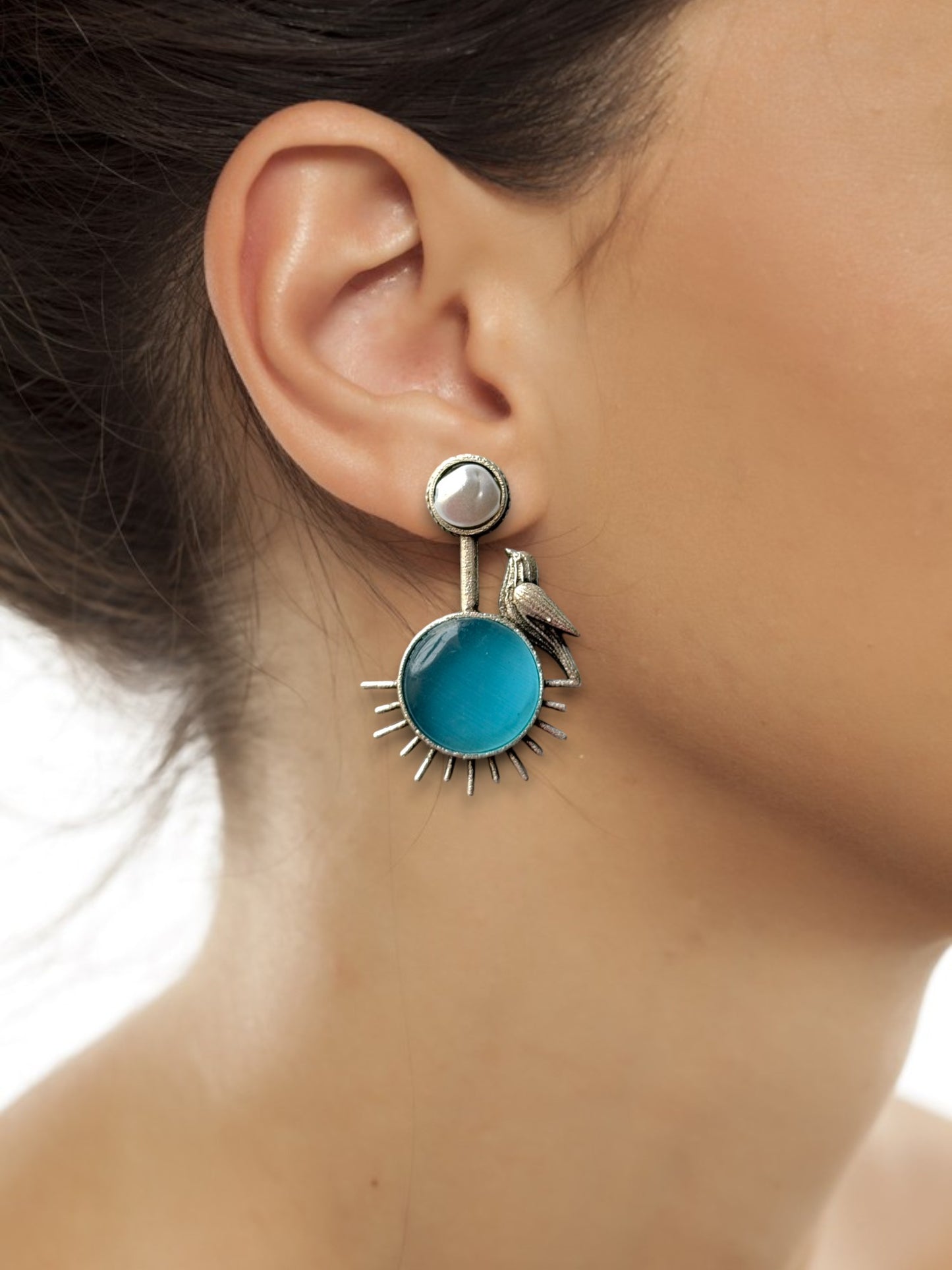German Silver Bird Earrings