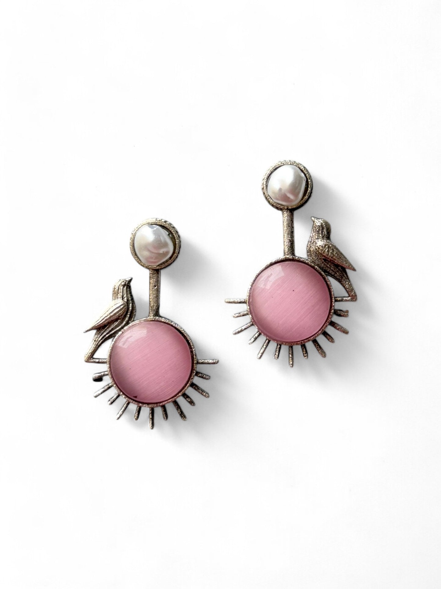 German Silver Bird Earrings
