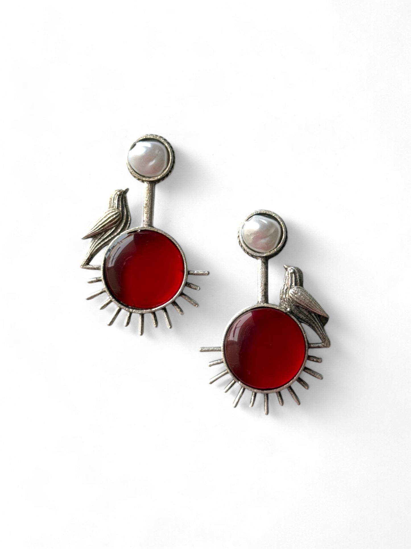German Silver Bird Earrings