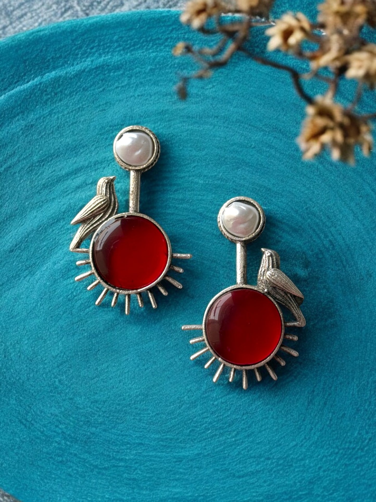 German Silver Bird Earrings