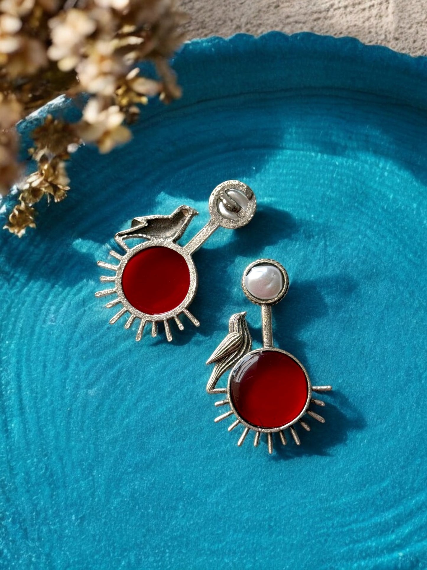 German Silver Bird Earrings