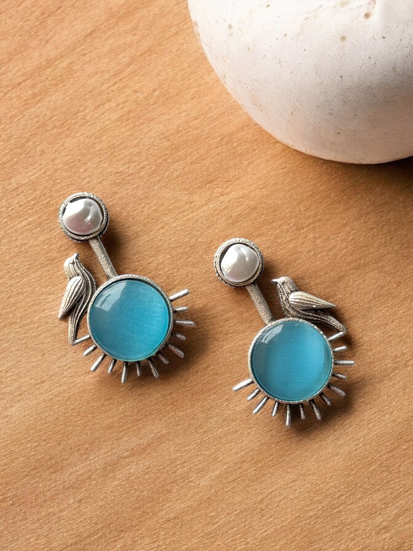 German Silver Bird Earrings