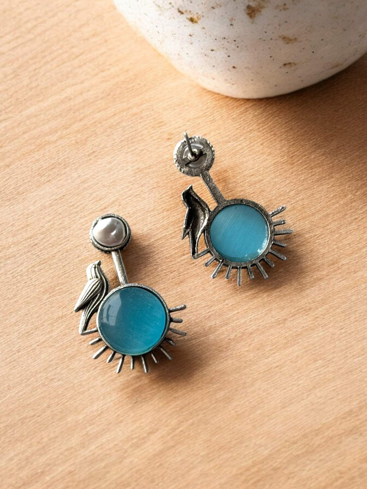 German Silver Bird Earrings