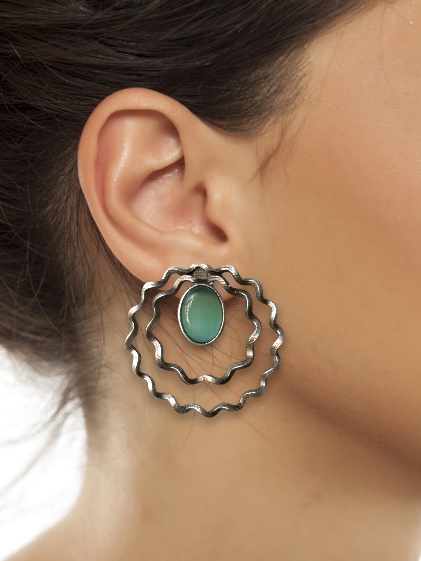 Silver Contemporary Drop Earrings