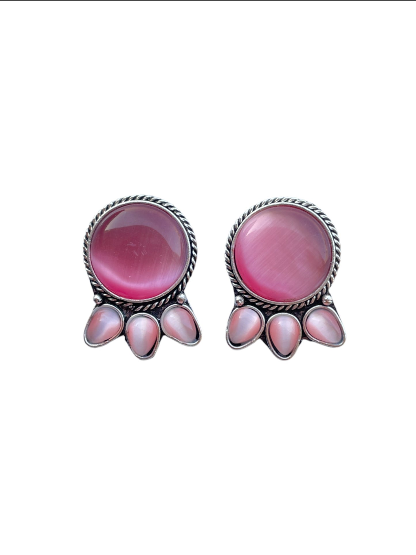 Monalisa Stone German Silver Earrings