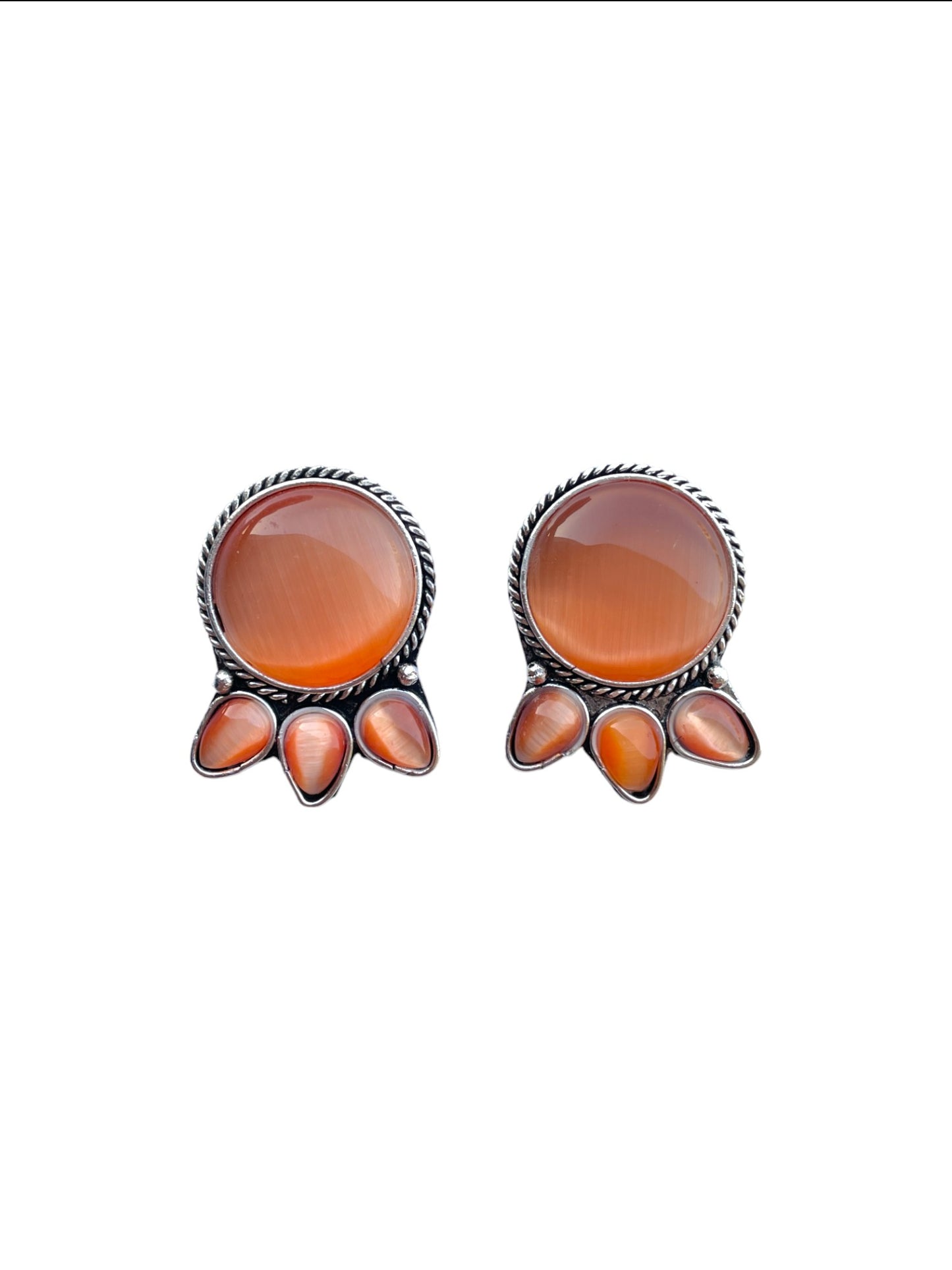 Monalisa Stone German Silver Earrings