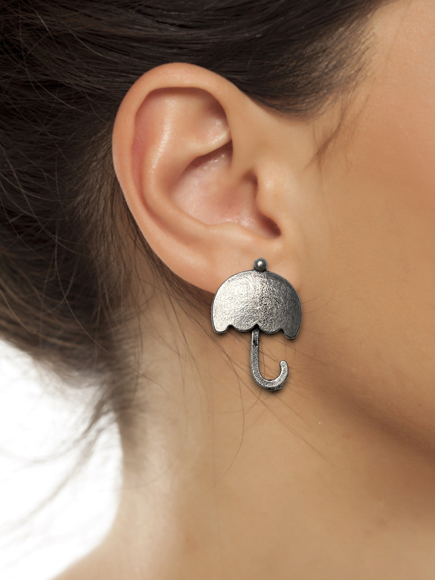 Umbrella German Silver Stud Earrings