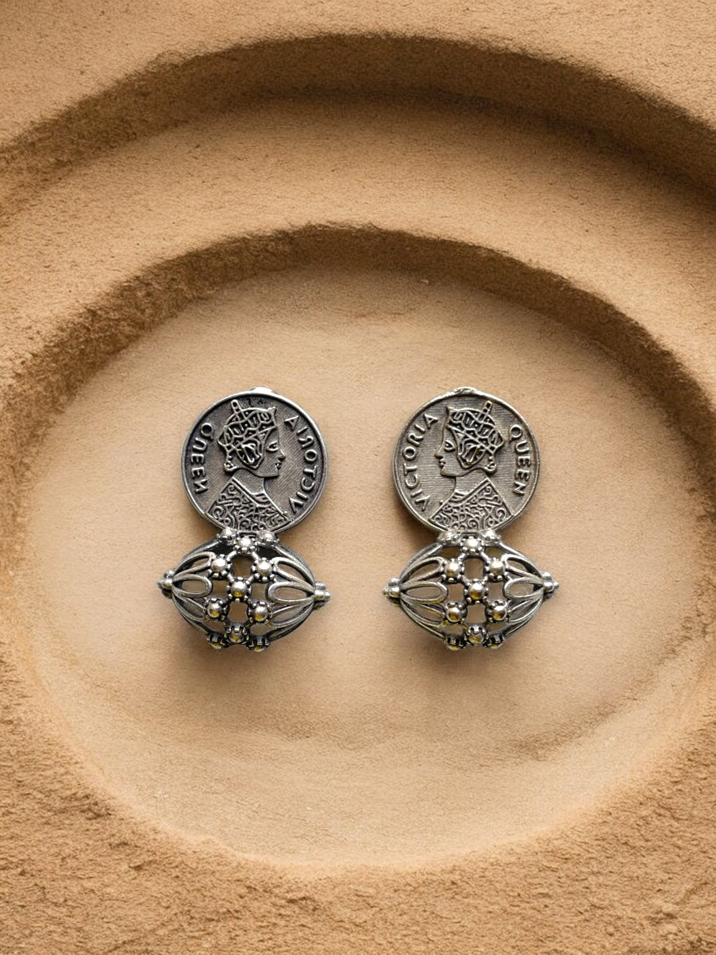 Queen Victoria Coin Stud Earring