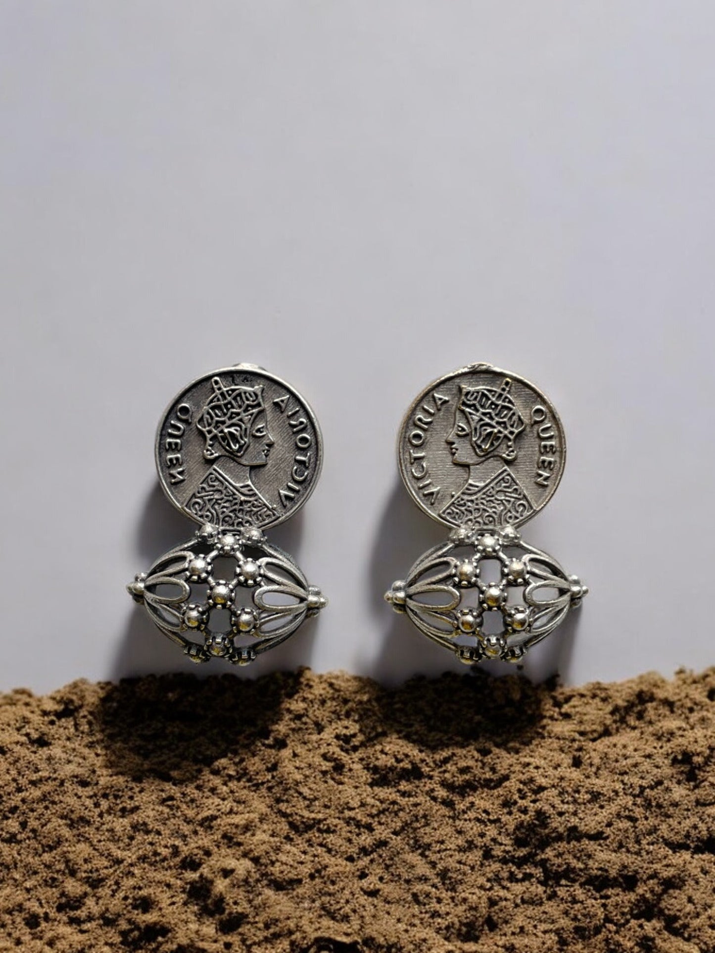 Queen Victoria Coin Stud Earring