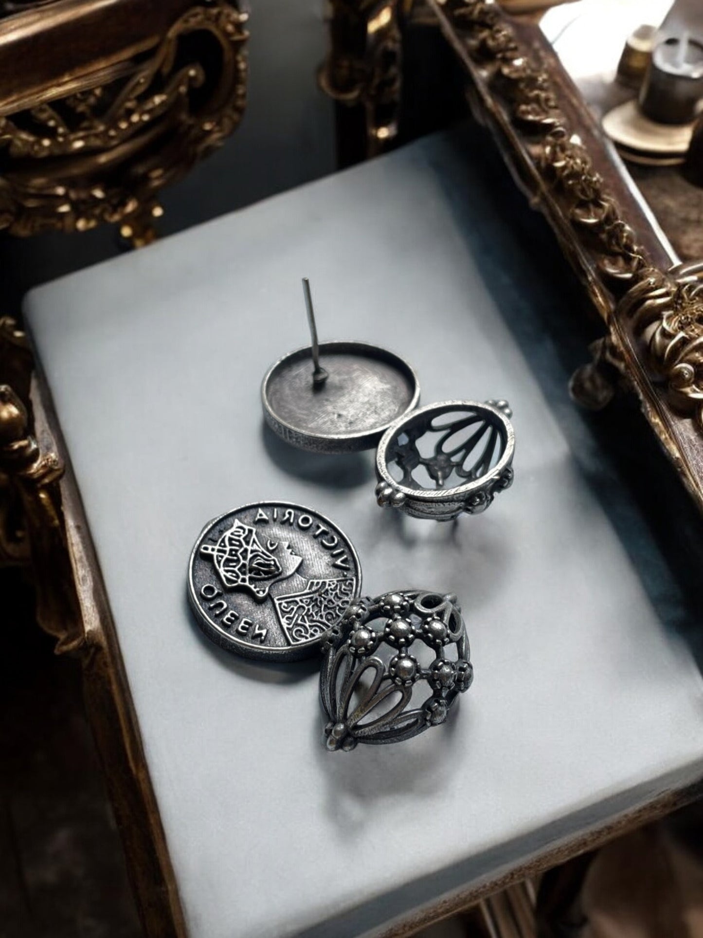 Queen Victoria Coin Stud Earring