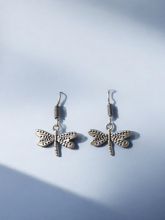 Dangling Butterfly German Silver Earrings