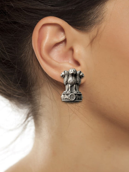 Lightweight Brass Ashok Stambh Stud