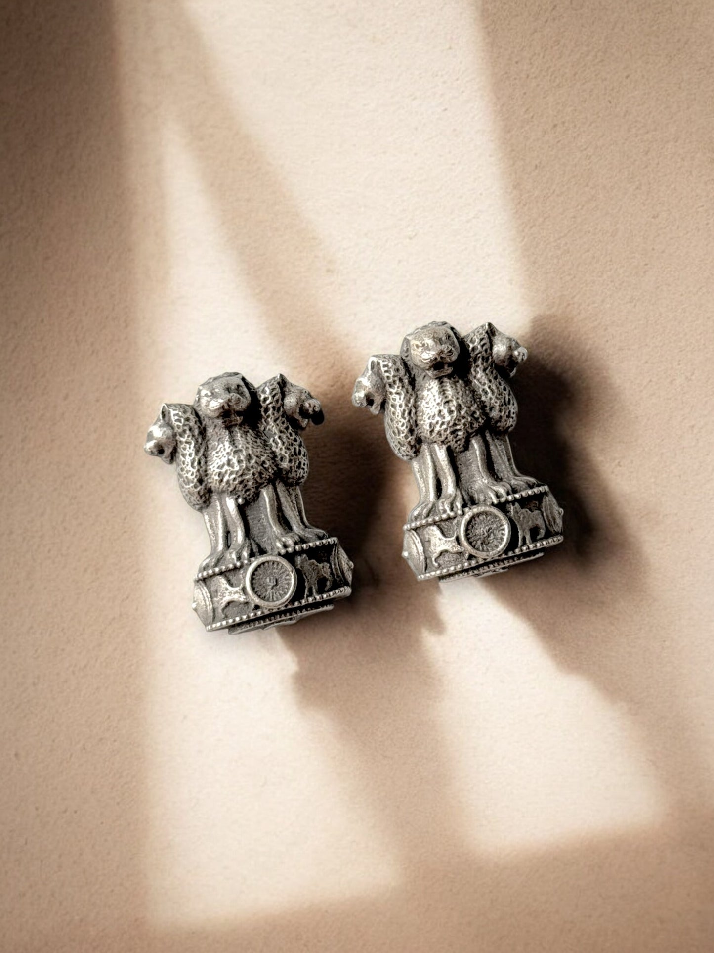 Lightweight Brass Ashok Stambh Stud