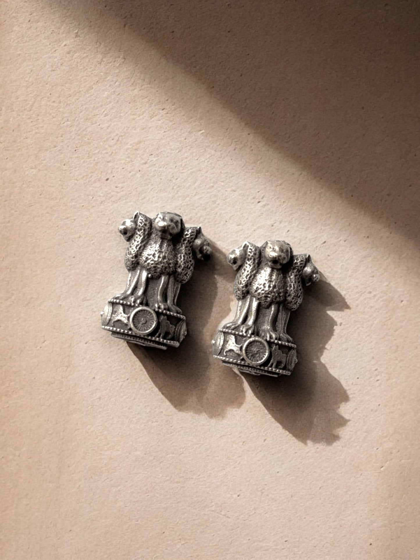 Lightweight Brass Ashok Stambh Stud