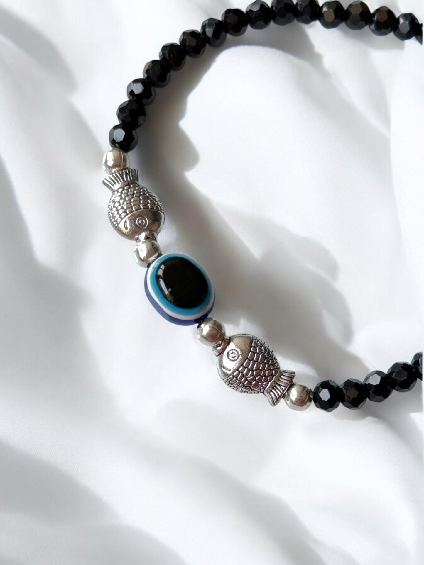 Evil Eye Fish Charm Bracelet