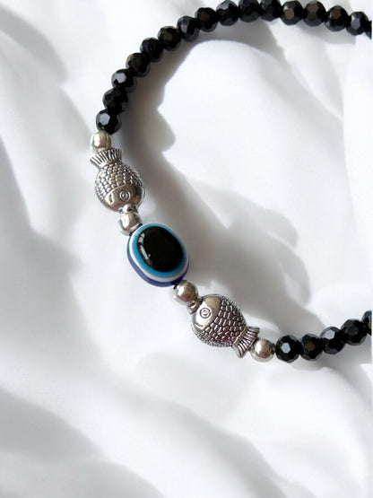 Evil Eye Fish Charm Bracelet