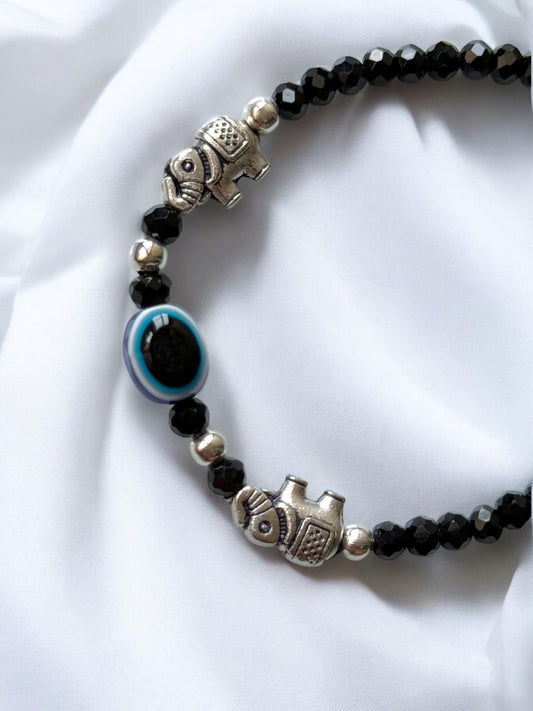 Evil Eye Elephant Charm Bracelet