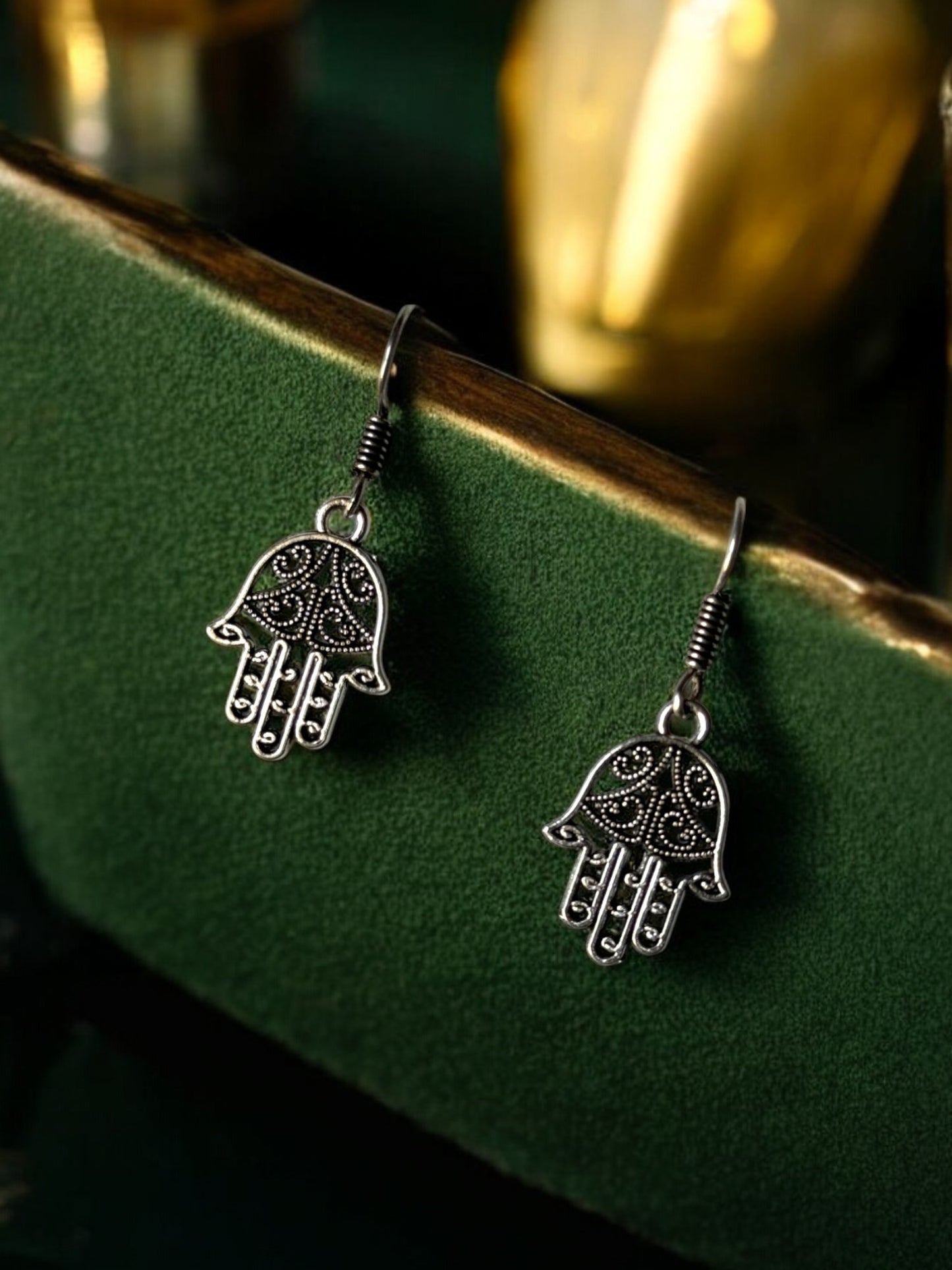 Handcrafted Evil Eye German Silver Earrings