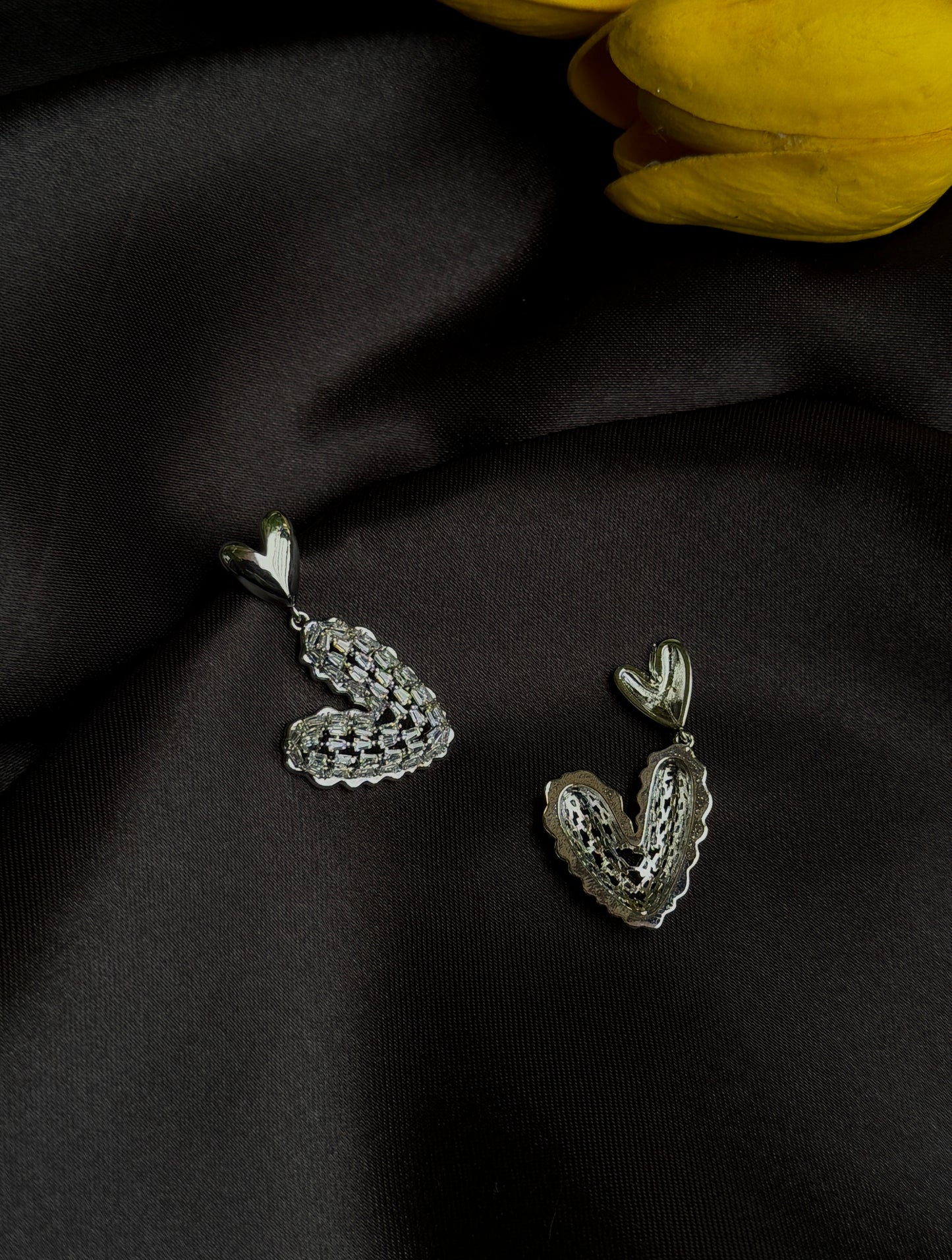 Silver-Plated AD Stone Embedded Anti-Tarnish Earrings