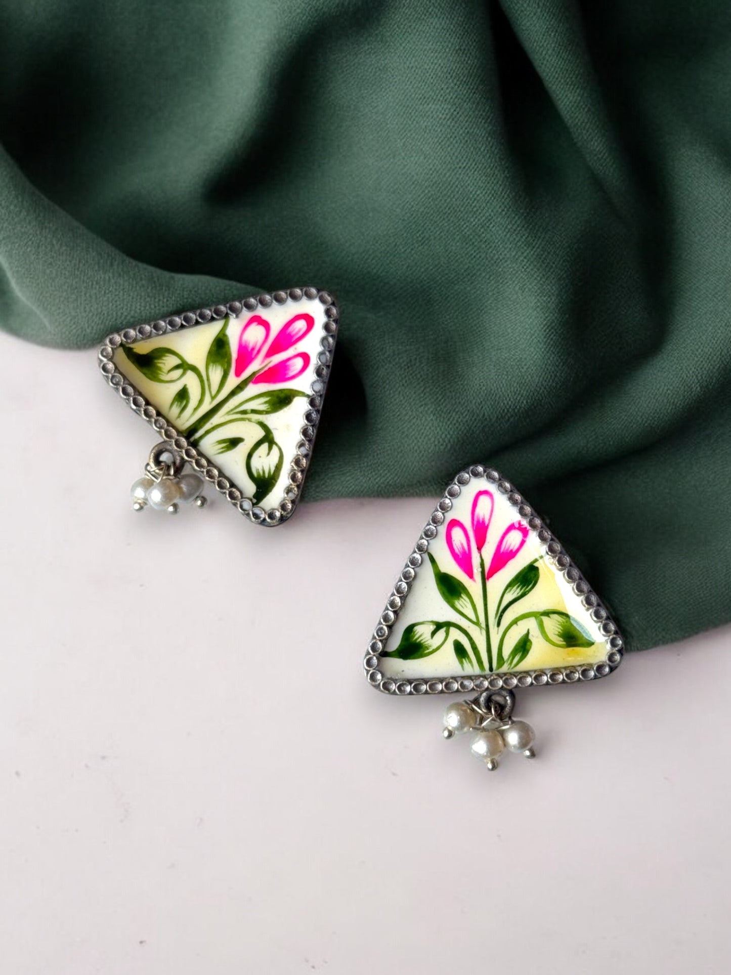 Artisan Hand-Painted Elegant Earrings