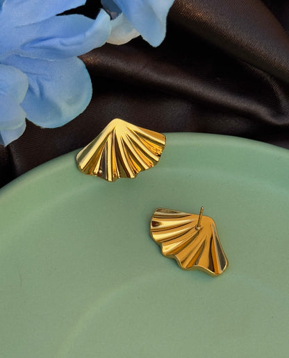 Sea Shell Shaped 18KT Gold Plated Earrings | Anti-Tarnish & Waterproof